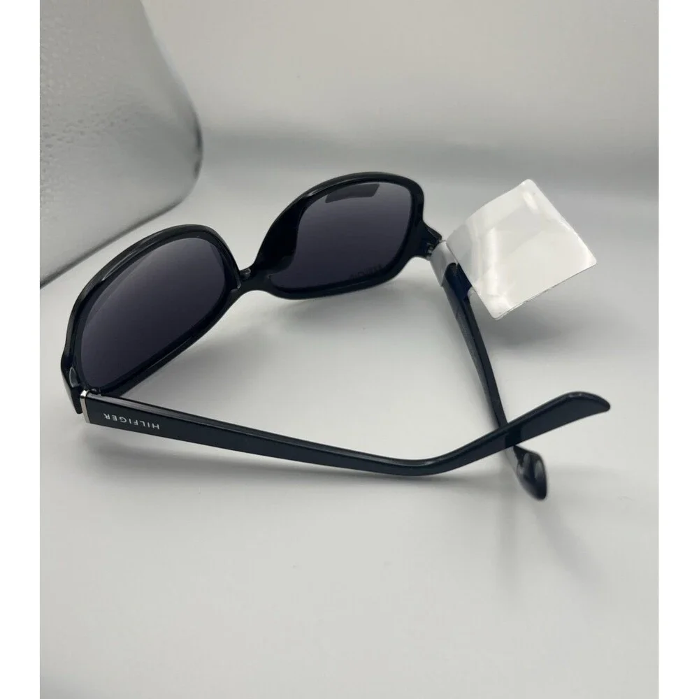 Tommy Hilfiger Hilfiger WP OL577 Oversized Oval Sunglasses Shiny Black/Smoke